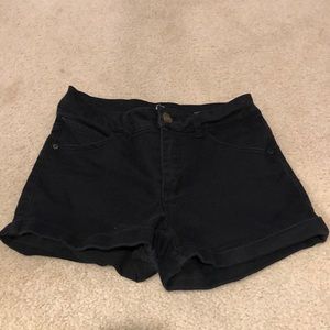 Black High Rise Jean shorts